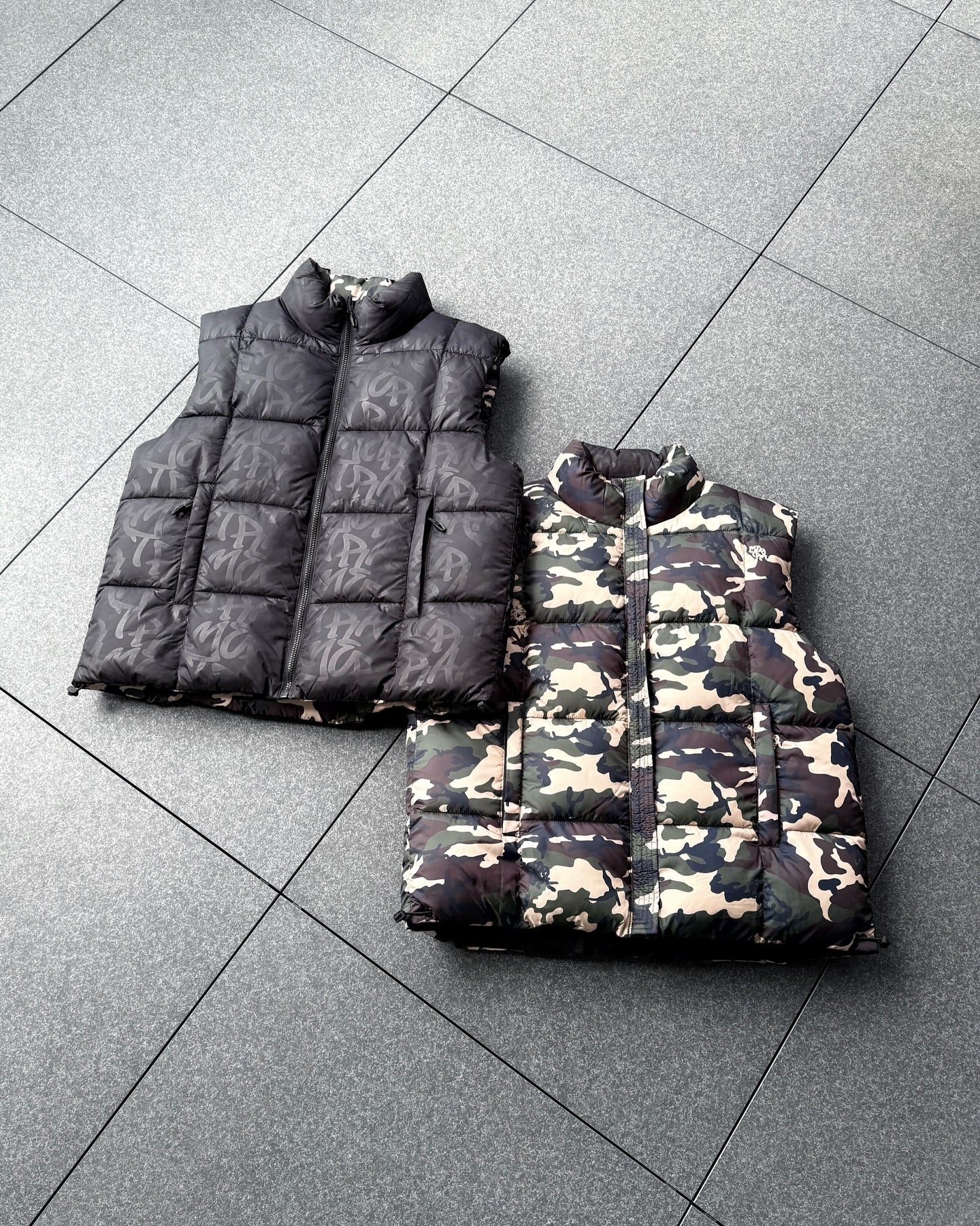 Mertra Reversible Puffer Vest Monogram & Camo Edition