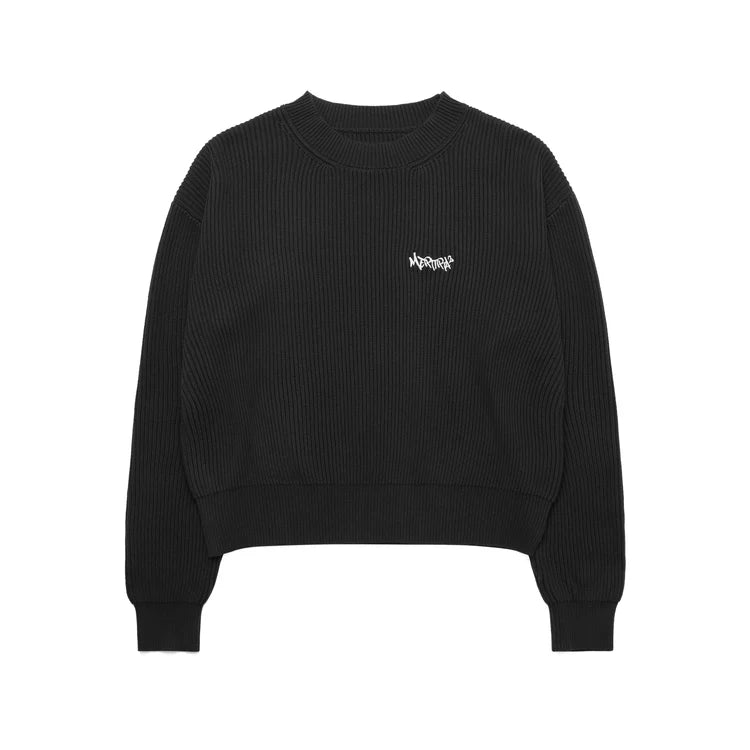 Mertra Ribbed Knit Sweater Black